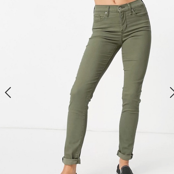 Green Denim Jeans by Levi’s | High rise skinny fit - Picture 1 of 7